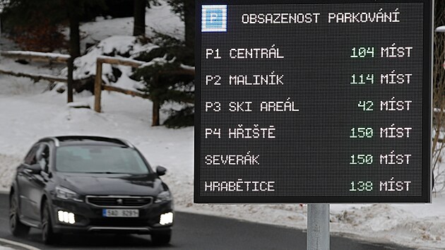 Liberec, 23. 1. 2024, info tabule, parkování