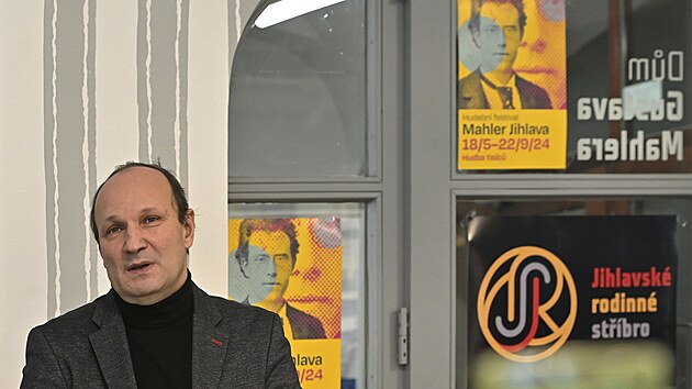 Prim�tor Petr Ry�ka na tiskov� konferenci k 23. ro�n�ku Mezin�rodn�ho festivalu Hudba tis�c� � Mahler Jihlava a k leto�n�m kulturn�m aktivit�m spojen�m s Gustavem Mahlerem.