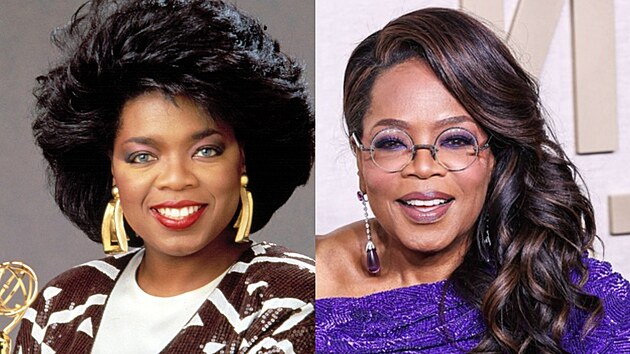 Oprah Winfreyov v letech 1987 a 2024