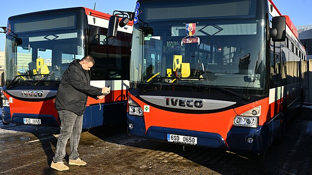 Uveden� do provozu �ty� nov�ch n�zkoemisn�ch autobus� MHD, 19. ledna 2024, Mlad� Boleslav.