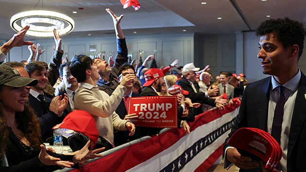 Fanouci a volii prezidenta Donalda Trumpa v New Hampshire (23. ledna 2024)