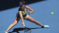 Linda Nosková bhem tvrtfinále Australian Open.