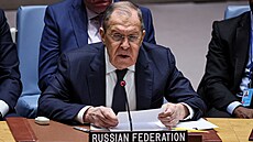Ruský ministr zahranií Sergej Lavrov hovoí k delegátm bhem zasedání Rady...