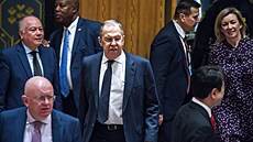 Ruský ministr zahranií Sergej Lavrov bhem zasedání Rady bezpenosti v sídle...