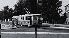 Vlek Sodomka DR 6 a blíe neidentifikovaný výcarský trolejbus vyfocený ve...