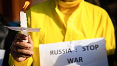 Protest v Nepálu proti ruské válce na Ukrajin (28. února 2022)