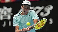 Jan Kumstát bhem finále junior na Australian Open.