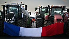 Zemdlci blokují dálnici A7 u Albonu na jihovýchod Francie. (23. ledna 2024)