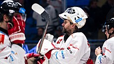 Rytíi Kladno - HC Olomouc, hokejová extraliga, 26. ledna 2024. Branká host...