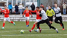 Momentka z p�átelského utkání mezi Zbrojovkou Brno a Hodonínem.