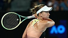 Barbora Krejíková v akci ve tvrtfinále Australian Open