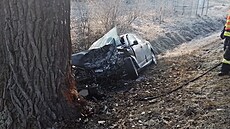 Tragická nehoda na Olomoucku, při které zemřel řidič osobního automobilu po...