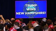 Exprezident Donald Trump ovládl primárky v New Hampshire. (23. ledna 2024)