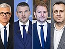 Kandidáti na slovenského prezidenta, zleva Ivan Korok, Peter Pellegrini, Igor...