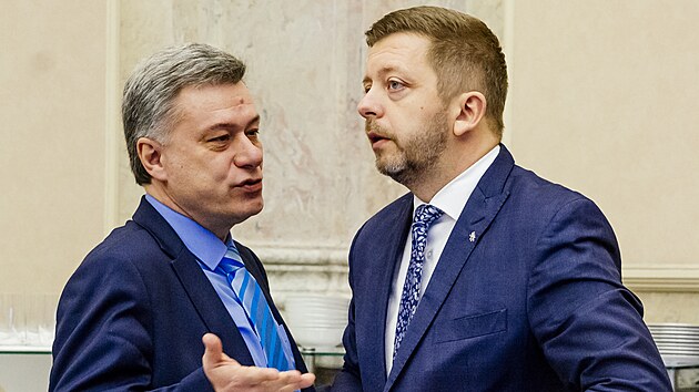 Ministr spravedlnosti Pavel Bla�ek a ministr vnitra V�t Raku�an. (31. ledna 2024)