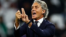 Roberto Mancini, trenér saúdskoarabské fotbalové reprezentace, b�hem osmifinále...