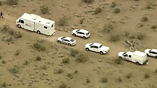 Mohavská pou v Kalifornii, kde bylo nalezeno 6 mrtvých tl (24. ledna 2024)