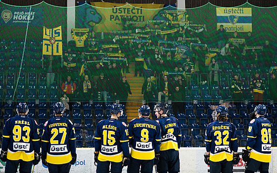 Hokejová 2. liga Slovan Ústí - Piráti Chomutov, únor 2024. Slovan Ústí p�ed...