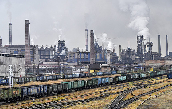 Ruská ocelárna v Magnitogorsku (31. října 2022)