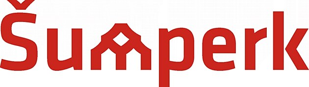 Šumperka logosu, ana motif olarak belediye binası çatı penceresinin benzersiz şeklini kullanıyor.