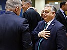 Maarský premiér Viktor Orbán hovoí se slovenským premiérem Robertem Ficem na...