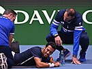 Izraelský tenista Daniel Cukierman se zranil ve tyhe daviscupové kvalifikace...