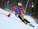 výcar Daniel Yule jede slalom v Chamonix.