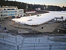 Pohled na stadion v Novém Mst na Morav, kde probhne biatlonové MS.