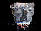 Následky izraelského útoku v Rafáhu (3. února 2024)