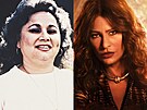 Griselda Blanco na archivním snímku a její seriálová pedstavitelka Sofía...