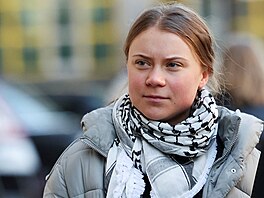 Greta Thunbergová ve tvrtek stanula ped londýnským soudem kvli obvinní z...