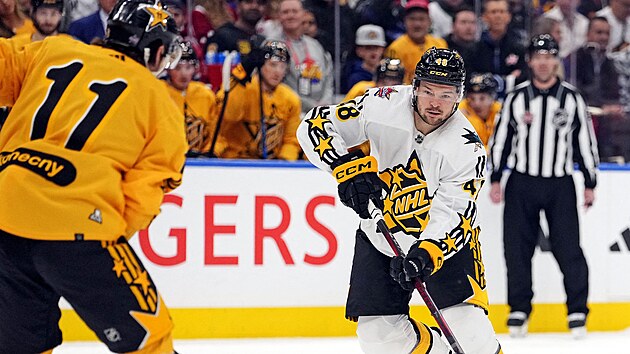 Tom� Hertl z T�mu McDavid b�hem utk�n� Z�pasu hv�zd