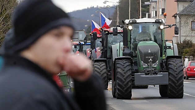 Zemědělci vyrazili na protestní jízdu. (6. února 2024)