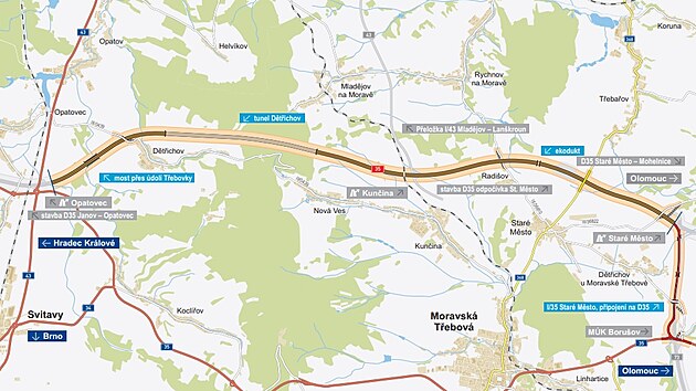 Nejsloitjm stavebnm objektem na pipravovan dlnici D35 mezi Svitavami a Mohelnic bude dlnin tunel Dtichov, kter bude s necelmi tymi kilometry nejdelm silninm tunelem v esku.