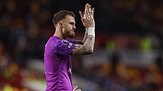 Brentfordský gólman Mark Flekken po utkání s Manchesterem City.