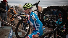 Pavel Jind�ich na trati cyklokrosového mistrovství sv�ta v Tábo�e v závod� do...