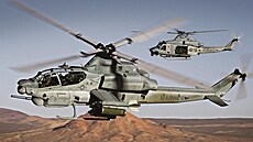 Bitevník AH-1Z Viper a víceúelový bratíek UH-1Y Venom.