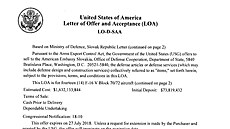 Akcepta�ní dopis, který uve�ejnilo ministerstvo obrany Slovenska ukazuje...