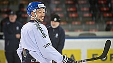 Úto�ník Jan Ková� na srazu reprezentace p�ed �védskými hokejovými hrami.