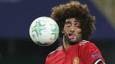 Marouane Fellaini, záloník Manchesteru United, pi finále Superpoháru proti...