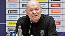 Plzeský trenér Miroslav Koubek na tiskové konferenci ped startem jara 2024.