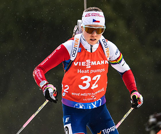 Tereza Voborníková b�hem stíhacího závodu mistrovství sv�ta v Novém M�st� na...