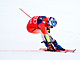 vcarsk lya Marco Odermatt finiuje ve druhm kole obho slalomu Svtovho...