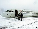 Letadlo Fokker-70 rakouské letecké spolenosti AUA muselo kvli problémm s...