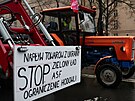 Polský zemdlec bhem protestu proti cenovému tlaku, daním a ekologickým...