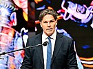 Hokejový úto�ník Jaromír Jágr p�i proslovu b�hem slavnostního ceremoniálu, kdy...
