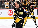 Hokejový úto�ník Jaromír Jágr na rozbruslení v dresu Pittsburghu krátce po...