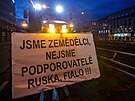 Farmái do Prahy vyrazili na protest proti situaci ve svém oboru. (19. února...