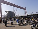 Stavba lodí v ínské lodnici iang-su (5. prosince 2023)