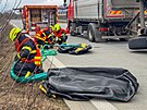 Likvidace nehody n�kladn�ho vozidla, ze kter�ho se na vozovku D48 u...